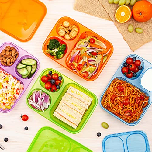 Caperci Bento Lunch Box Containers - Premium Reusable 46-Oz Meal Prep Food Storage For School, Work, Travel, Built-In Reusable Utensil, Set Of 4 (Jewel Brights) #TOP5