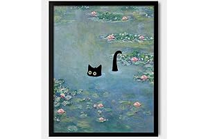 Funny Cat Wall Décor: Monet's Masterpiece with a Feline Twist