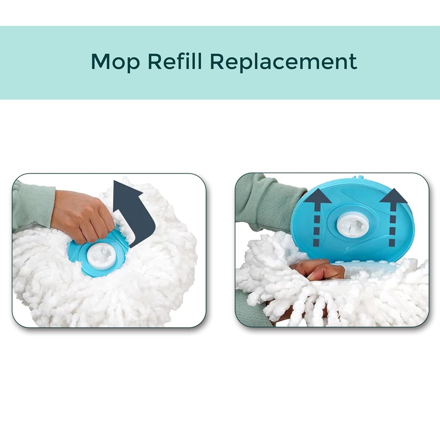 Feyora Mop Refills - Heavy Duty & Absorbent (Pack of 2) -3