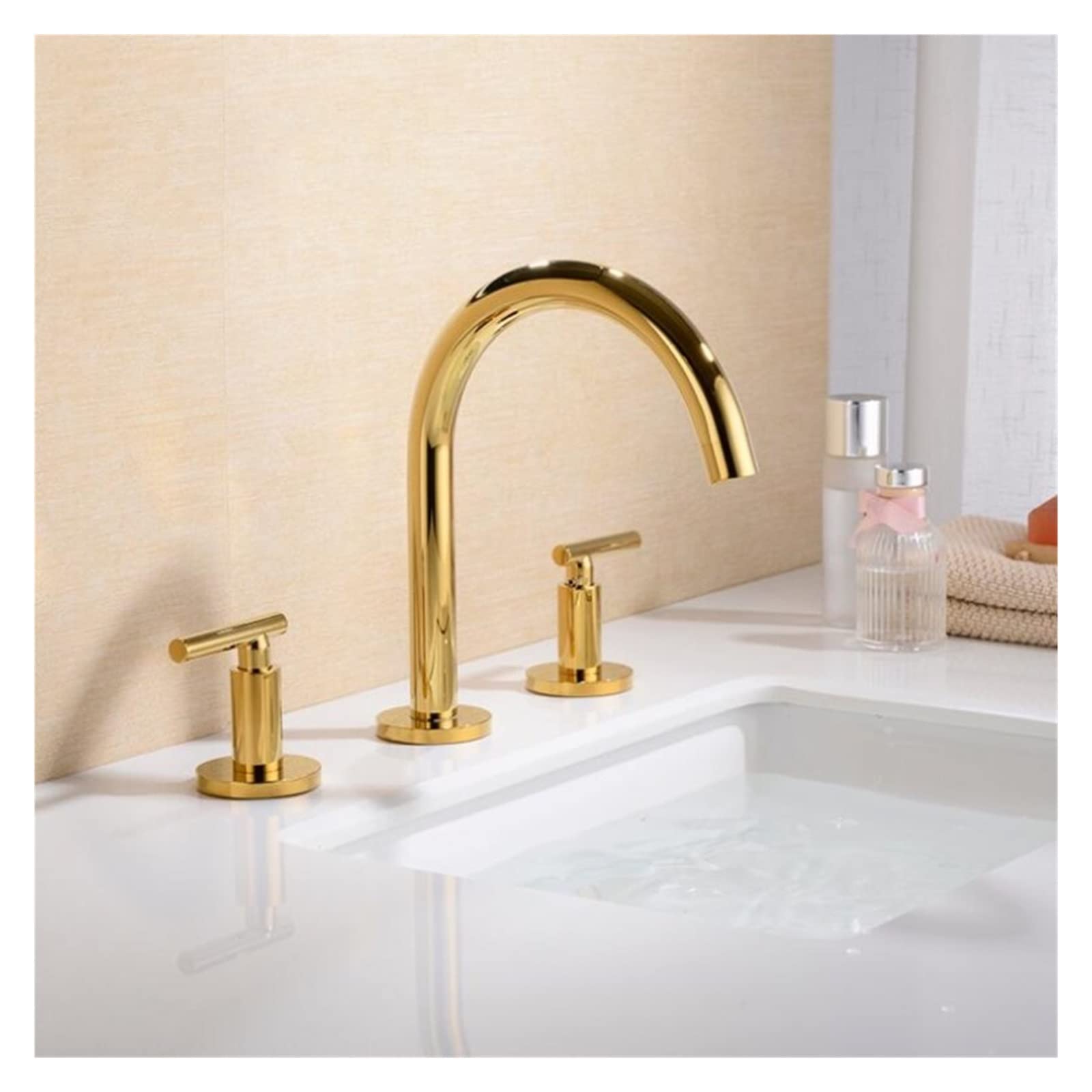 Robinet de lavabo répandu or poli pour remplacer votre ancienne robinetterie