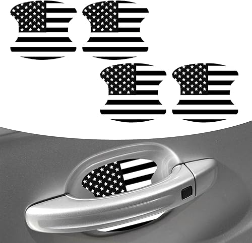 Hawyet 4 calcomanías autoadhesivas para cuenco de puerta de automóvil, 3.93 x 3.54 pulgadas, con bandera estadounidense, película protectora de