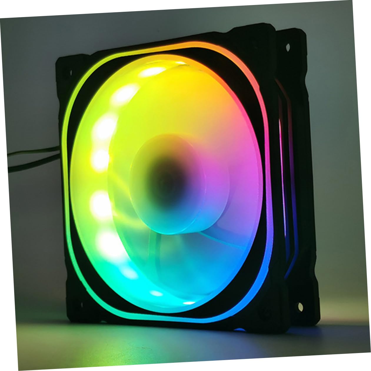 VICASKY Ventilador de Refrigeración LED Rgb de 12cm para PC con Controlador Estándar, Plástico Duradero Fiesta Verano y Sistema de Refrigeración de Computadora