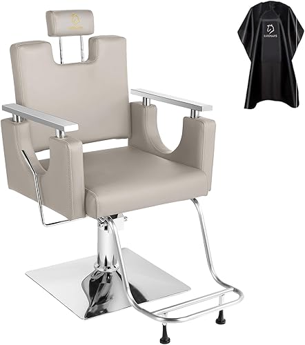 Miniatura 9 de LUXMARS Silla de peluquería hidráulica silla de estilista reclinable silla giratoria de peluquería giratoria de 360 grados para peluquería equipo de
