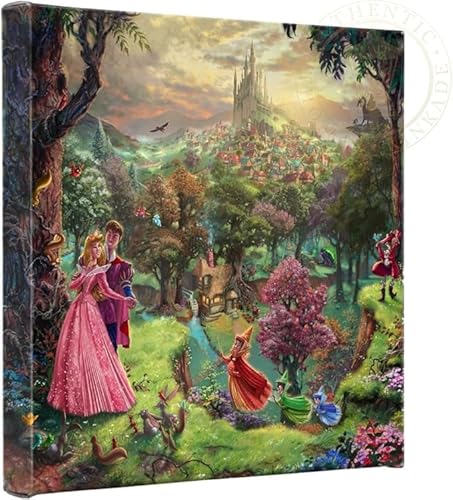 Thomas Kinkade 14 x 14 Gallery Wrapped Canvas Sleeping Beauty