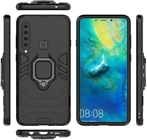 Miniatura 10 de HONGYAN Funda protectora de policarbonato y poliuretano termoplástico a prueba de golpes para Galaxy A9 (2018), con soporte de anillo magnético