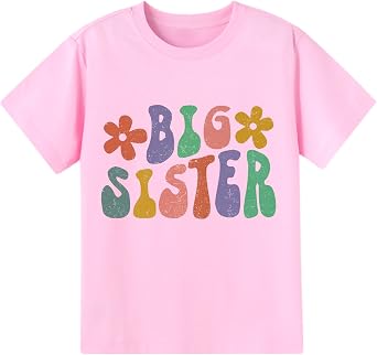 Big Sister Announcement T Shirt Toddler Girls Promoted to Big Sister Tees Outfits 1-7 Years