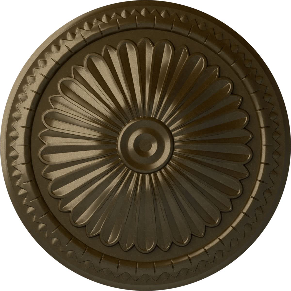 Medalla de techo tallada con relieve de cobre envejecido Ekena Millwork estilo Alexa