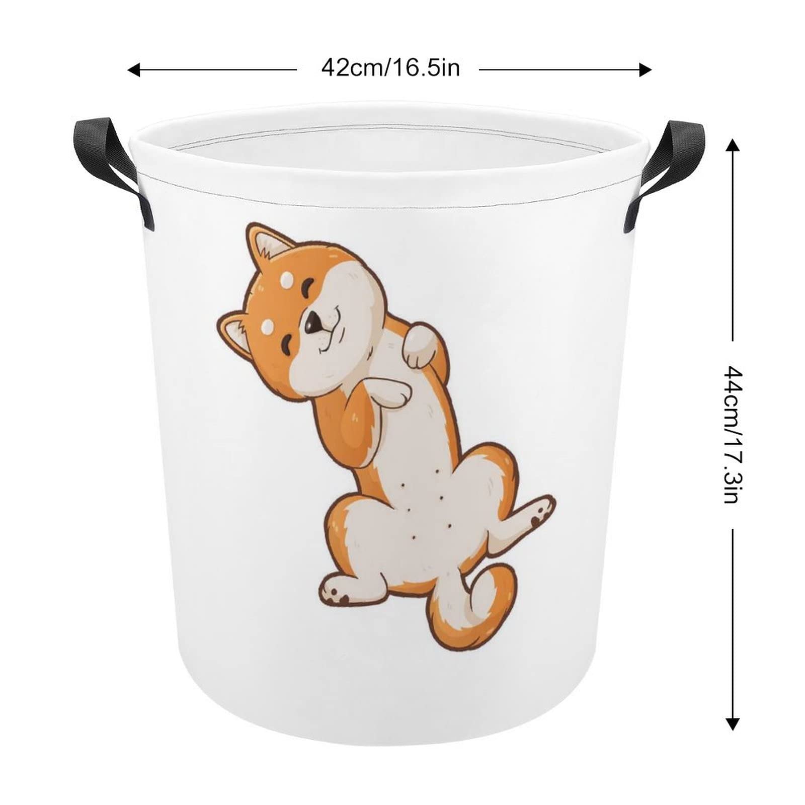 Cute Orange Corgi Dog Sitting Isolated on White Collapsible Waterproof Laundry Hamper, Lightweight Washing Basket Bin Storage Organizer Bucket with Handles for Toys Clothes