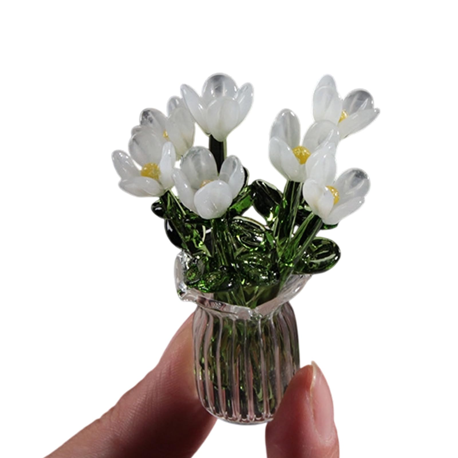 PANFHGFG Glass Flower Decorations Crystal Flower Figurine for Enhancing Environment and Home Aesthetic Glass Ornaments