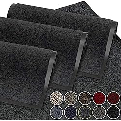 Felpudo Grande GadHome Felpudo de Entrada, Gris Antracita 60x90 cm|Alfombra Exterior para Puerta, Impermeable, Lavable para Atrapar Suciedad para Recibidor|Alfombrilla Antideslizante, Pasillo, Cocina, Dormitorio