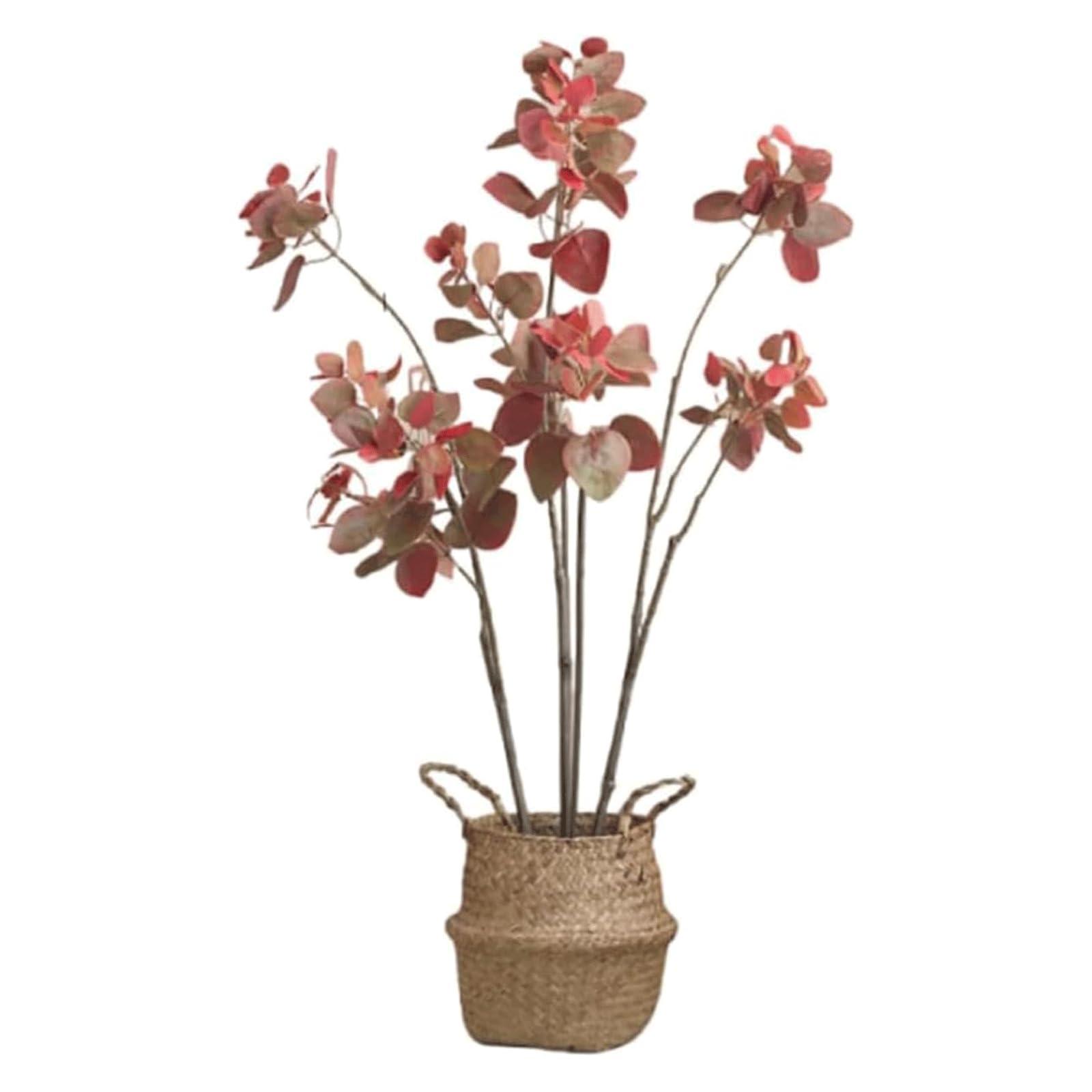 HCZKIUJY Faux Plant Premium Artificial Trees 3.9ft Redbud Tree Faux Tree Green Plant Faux Plant Belly Basket with Woven Seagrass