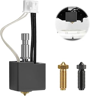 Kobra S1/S1 Combo 3D Drucker Hotend Hoch Temperatur Heatbreak– 0.4mm Messingdüse installiert + 2 extra Düsen (Messing + gehärteter Stahl),Anycubic Kobra S1 Hotend Kit, Quick Swap Hochtemperatur