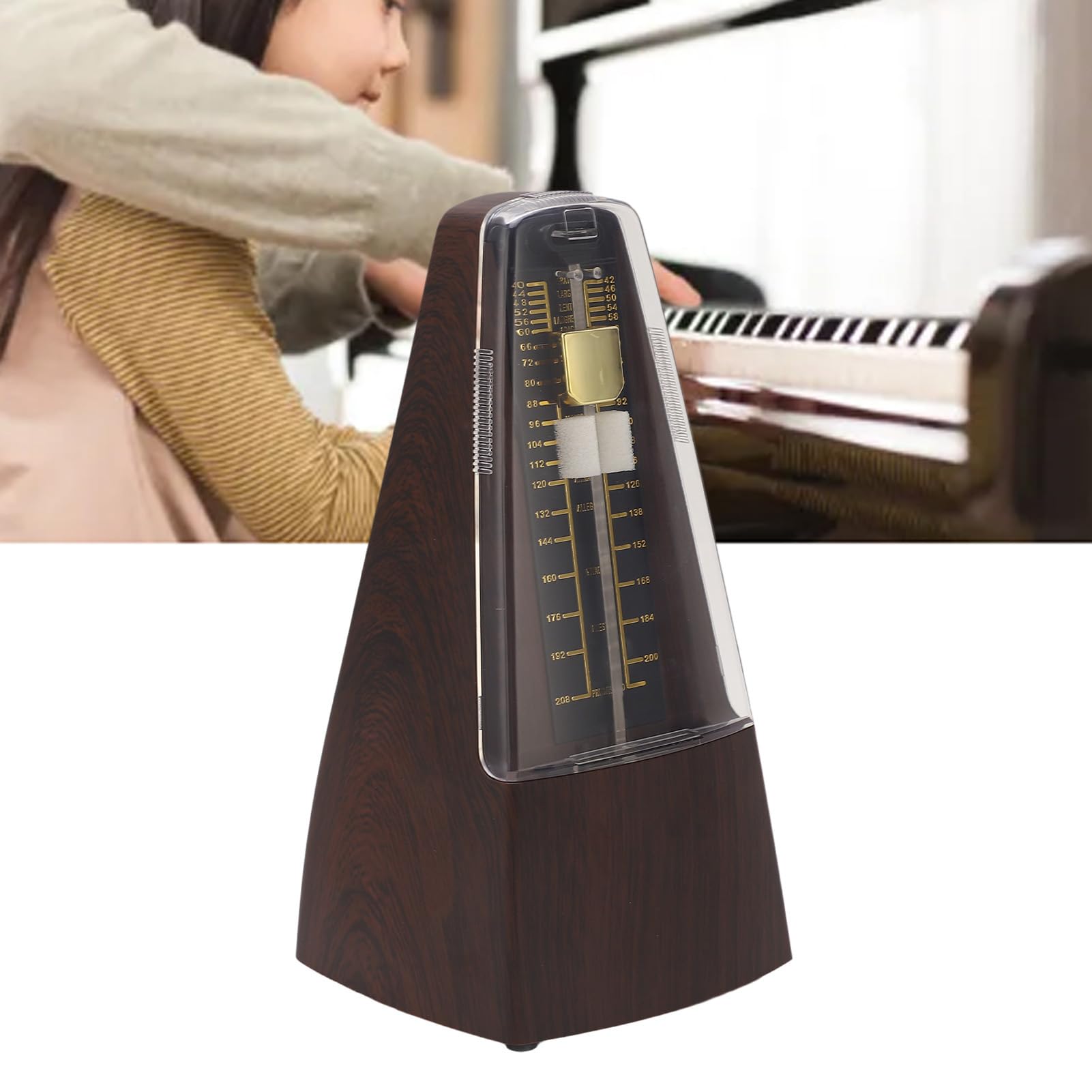 Mechanical Metronome Black Universal Metronome 40 To 208 Bpm Precise Rhythm Elegant Design Music Timer for Piano Guitar Violin Drums and Other Instruments Standard Loud Sound