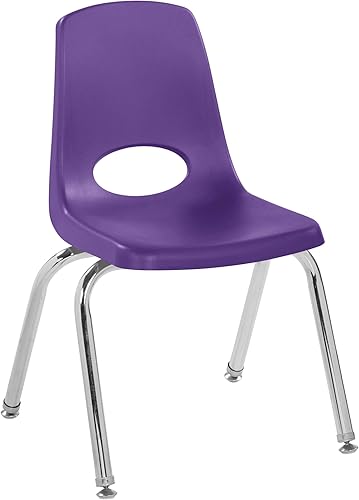 Miniatura 100 de Factory Direct Partners 10355-BL Silla escolar apilable de 10 pulgadas, asiento apilable para estudiantes con patas de acero cromado y rodamientos