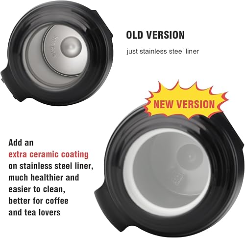 Miniatura 3 de Termos grandes de café de 84 oz2.5 L para viajes, acero inoxidable, frasco grande con asa para senderismo, pesca, campamento