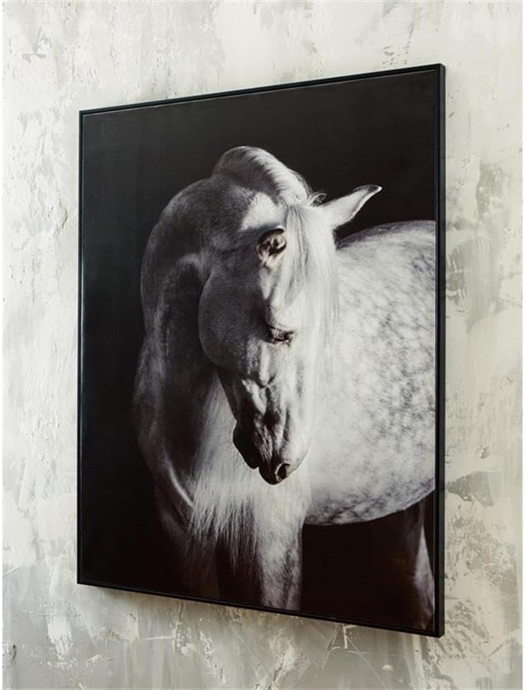 Elegant Black and White Equine Canvas Wall Art, 40 x 50 Inches