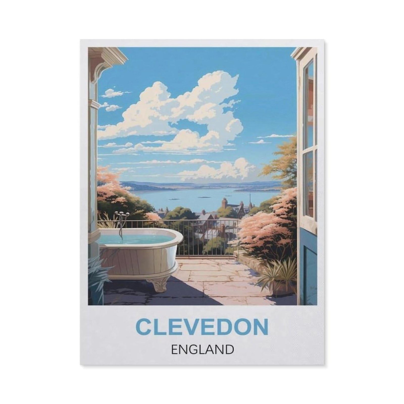 Metal Tin Sign，Clevedon England(30x40cm）