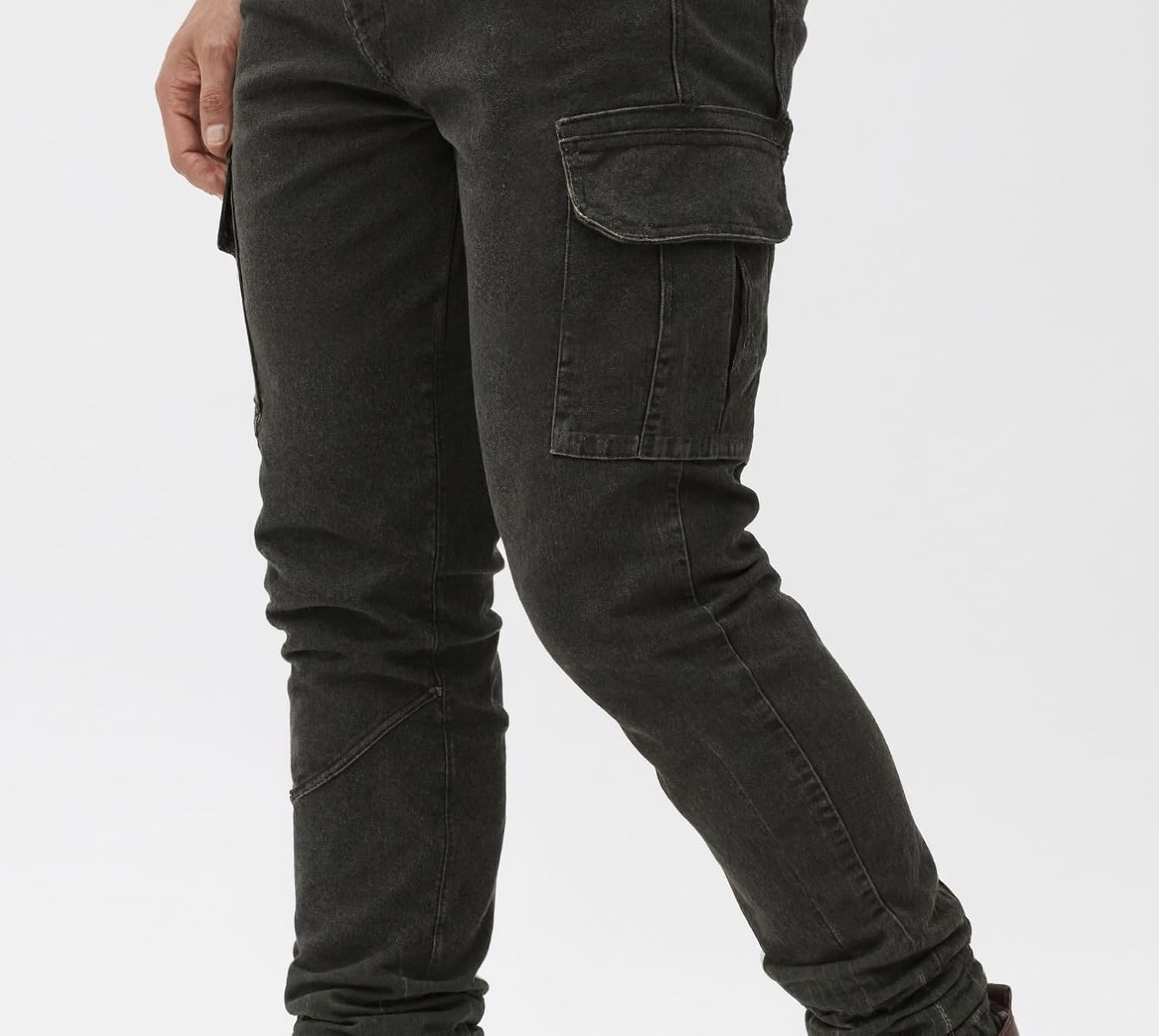 Cargo Jeans for Men Slim Fit Stretch Skinny Jean Straight Leg Comfort Flex Waist Denim Pants - Image 4