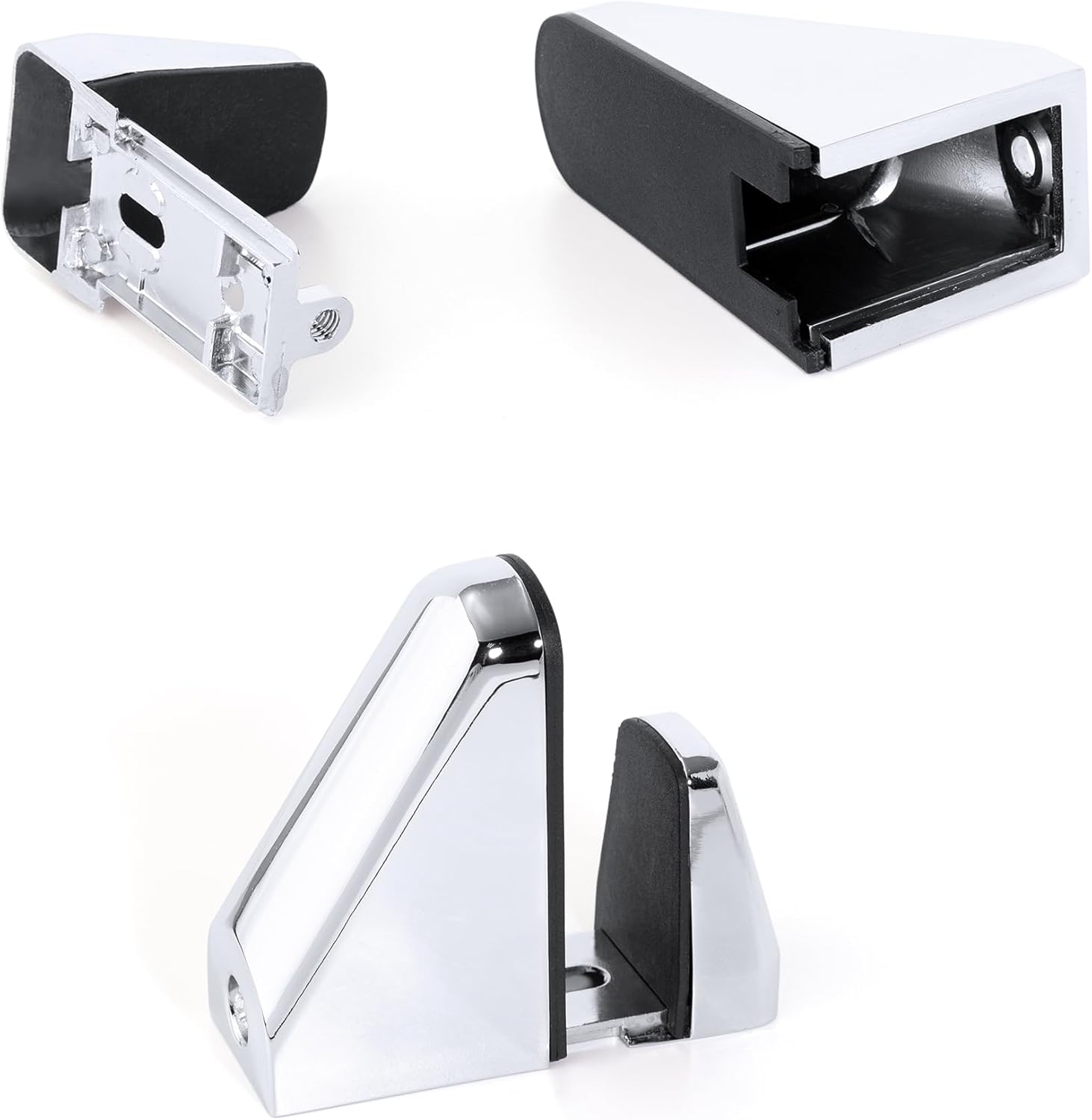 2PCS Adjustable Furniture Glass & Wooden Shelf Support Metal Floating Shelves Clips Holder for Bookcase Cabinet Closet Wardrobe