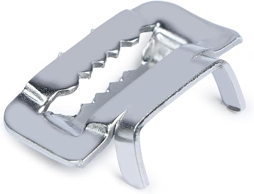 U.S. Solid 100pcs 304 Acero Inoxidable Oreja-Lokt Hebilla Metal Bandas Clips 3/4 "Ancho Espesor Sello Tubo Abrazadera Clip de Bandas