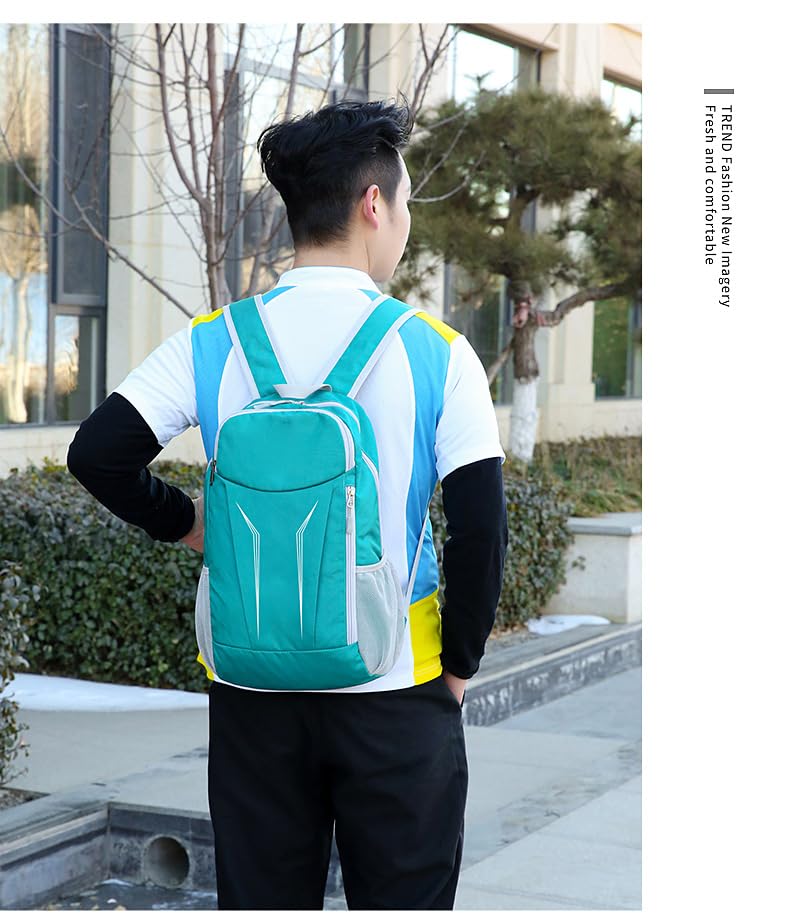 Mochila deportiva ligera impermeable verde miniatura 7
