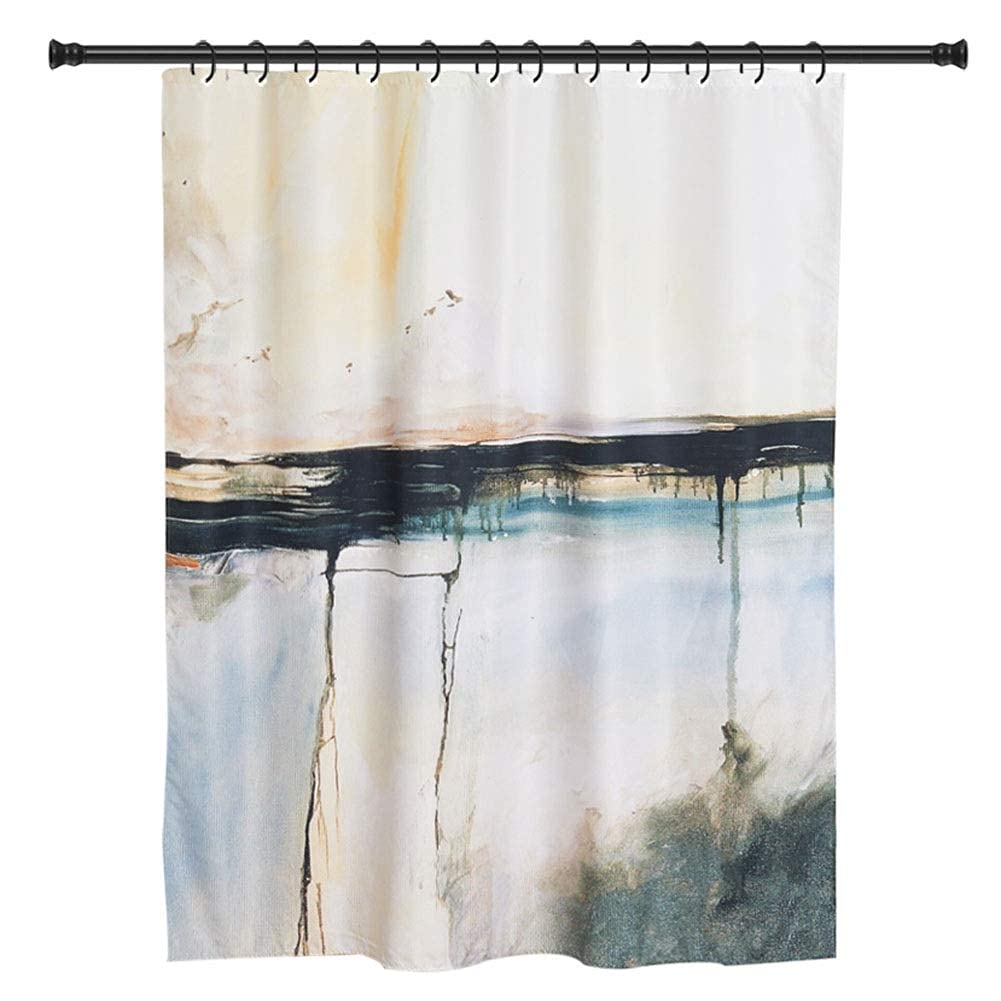 Rideau de bain long de style rétro en tissu opaque et imperméable