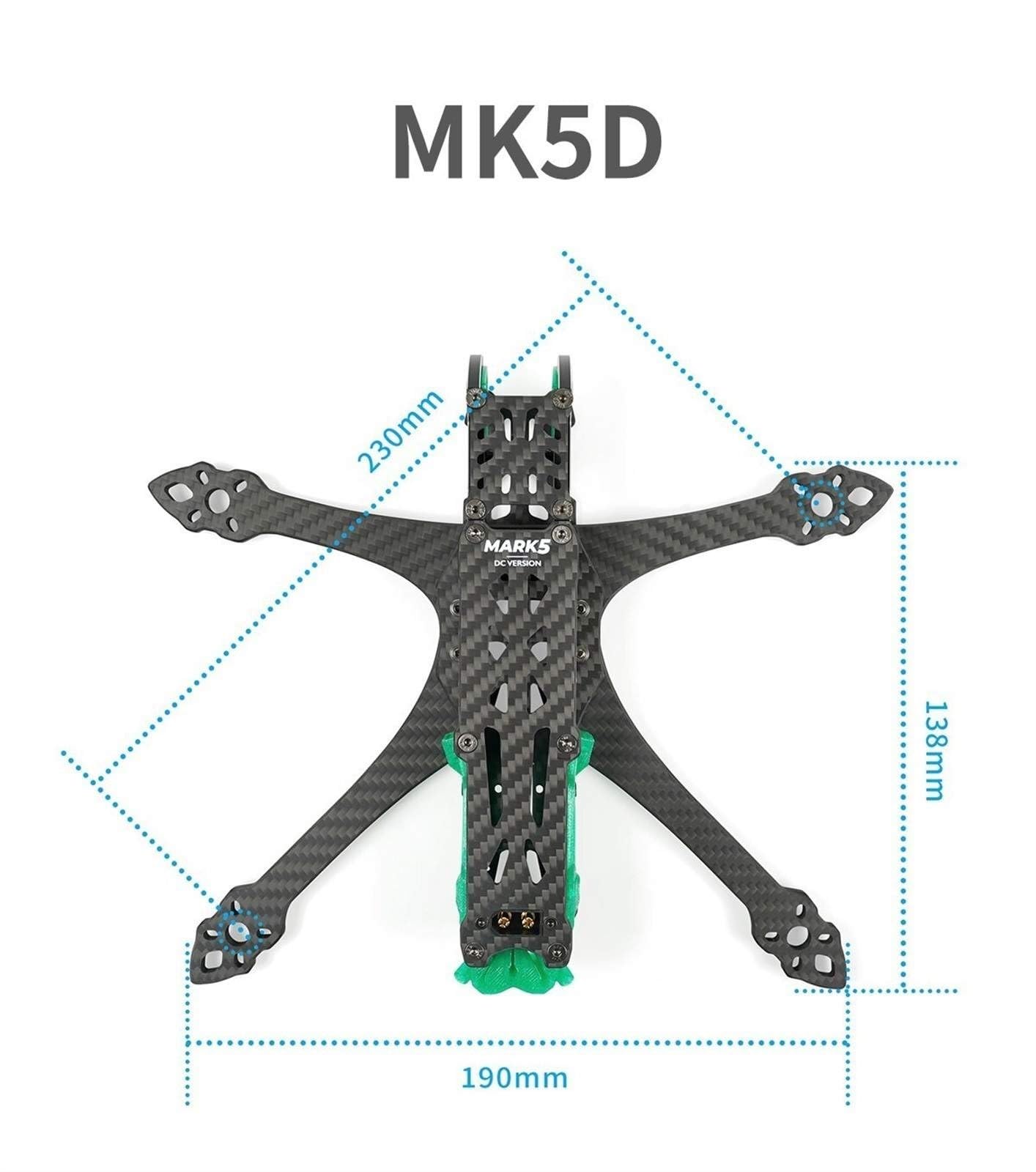 IWBR GEP-MK5D O3 MK5X a MK5D Conve DeadCat Piezas de Marco Accesorio de hélice Base Quadcopter FPV Freestyle Dron de Carreras de Control Remoto Mark5 ( Color : MK5X to MK5D Convert )