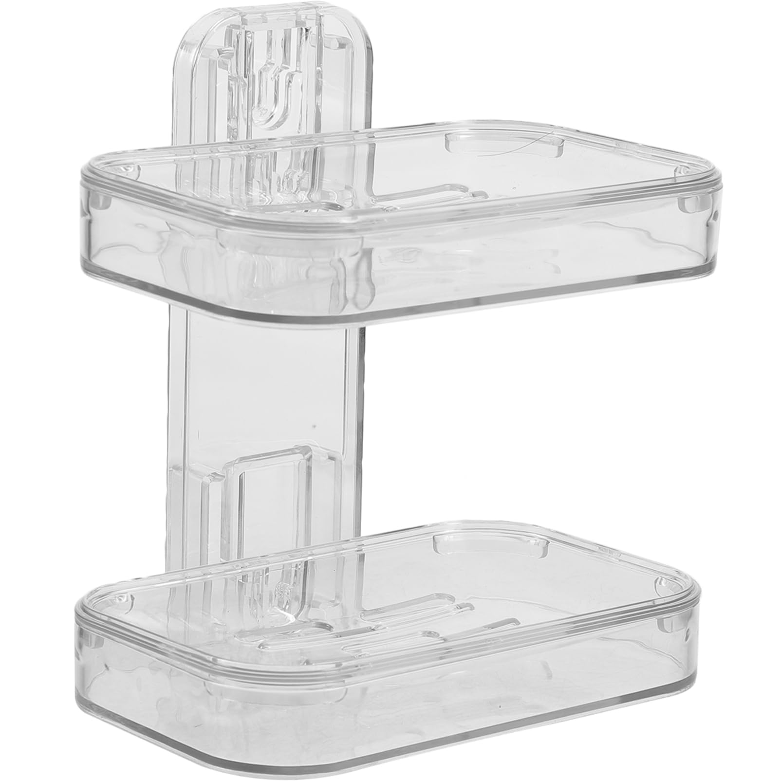 Gatuida 4piezas Soporte De Jabón Doble Montado Pared Jabonera Transparente Sin Perforación para Baño y Ducha Almacenamiento Drenaje
