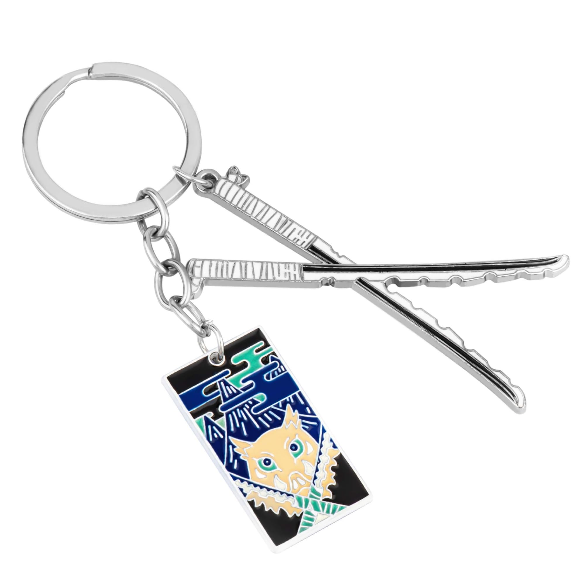 Demon Slayer Keychain Set - Tanjiro, Nezuko, Sanemi, Rengoku, Inosuke, Zenitsu, Muichiro & Obanai Demon Slayer Merch, Anime Keychain with Sword Charms, Anime Gifts