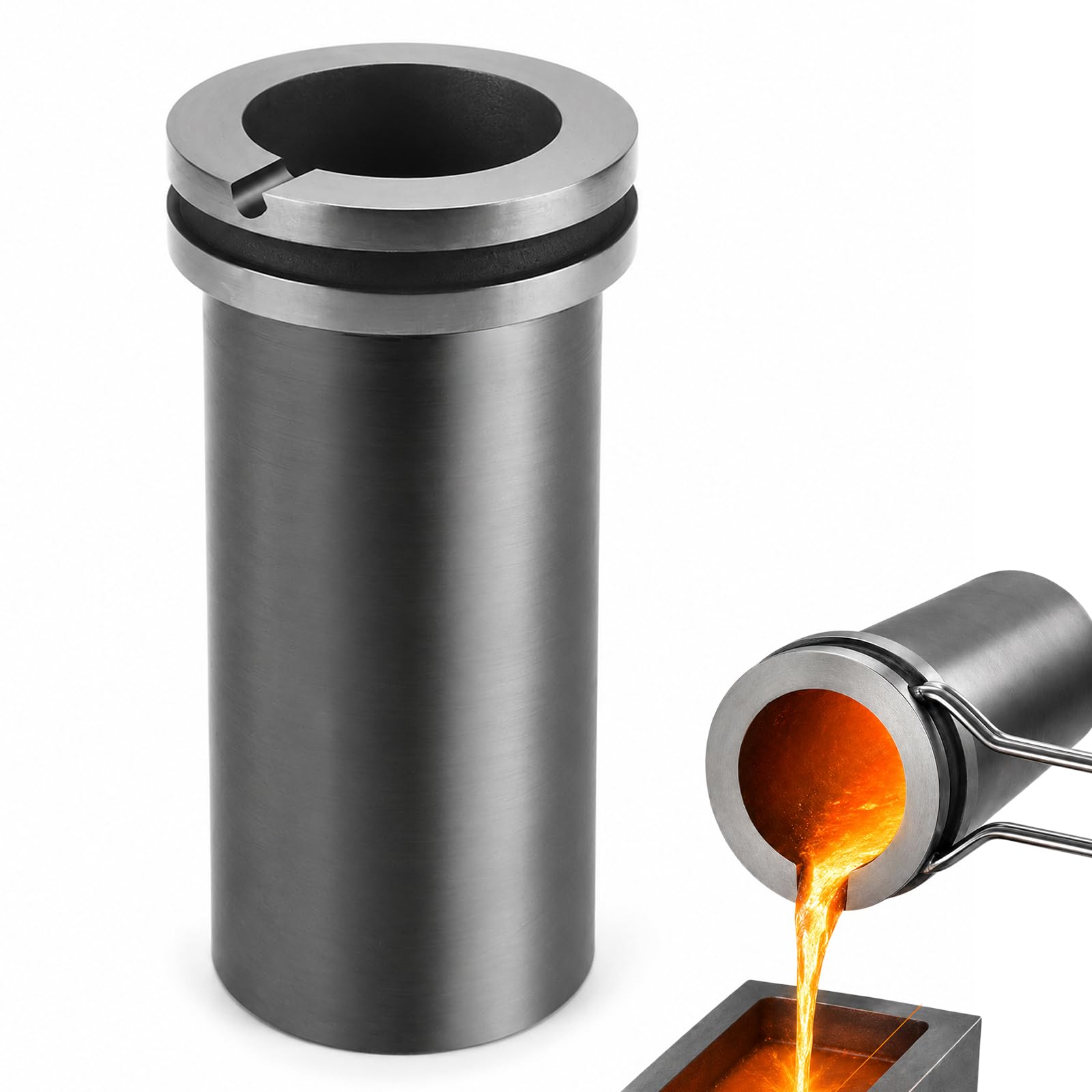 Graphit-Tiegel: 3kg Graphites Crucible, Graphit Crucibles geeignet zum Schmelzen von Gold, Silber, Aluminium, Kupfer, Ofen Gießen Form schmelzen Schmuck Werkzeuge
