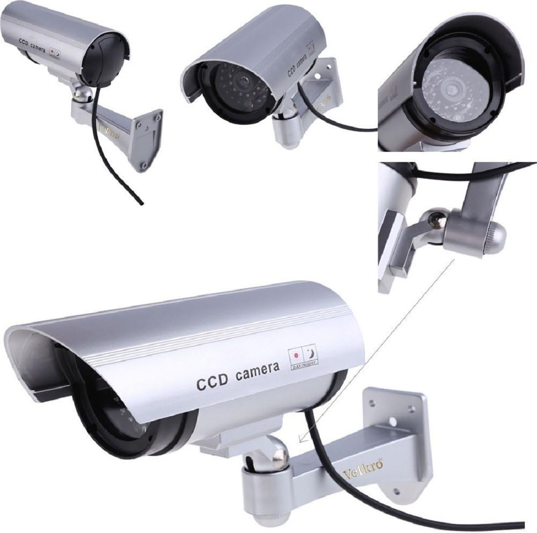 VelKro 4Pcs CCTV System Security Camera for Wall with Led, 2Pc(Cream Color)