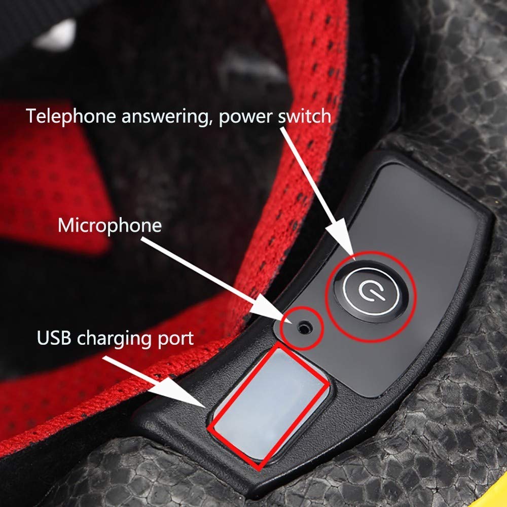 Super Leggero Casco Bici con Bluetooth,Erwachsene Regolabile Casco Bicicletta con Visiera Magnetica Staccabile,Professionale Casco da Bici per Montagna e Strada Uomini Donne