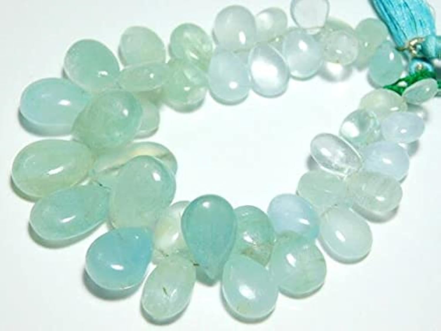 Aigue-marine en fil de 7 pouces pour concevoir vos bijoux d'été personnalisés