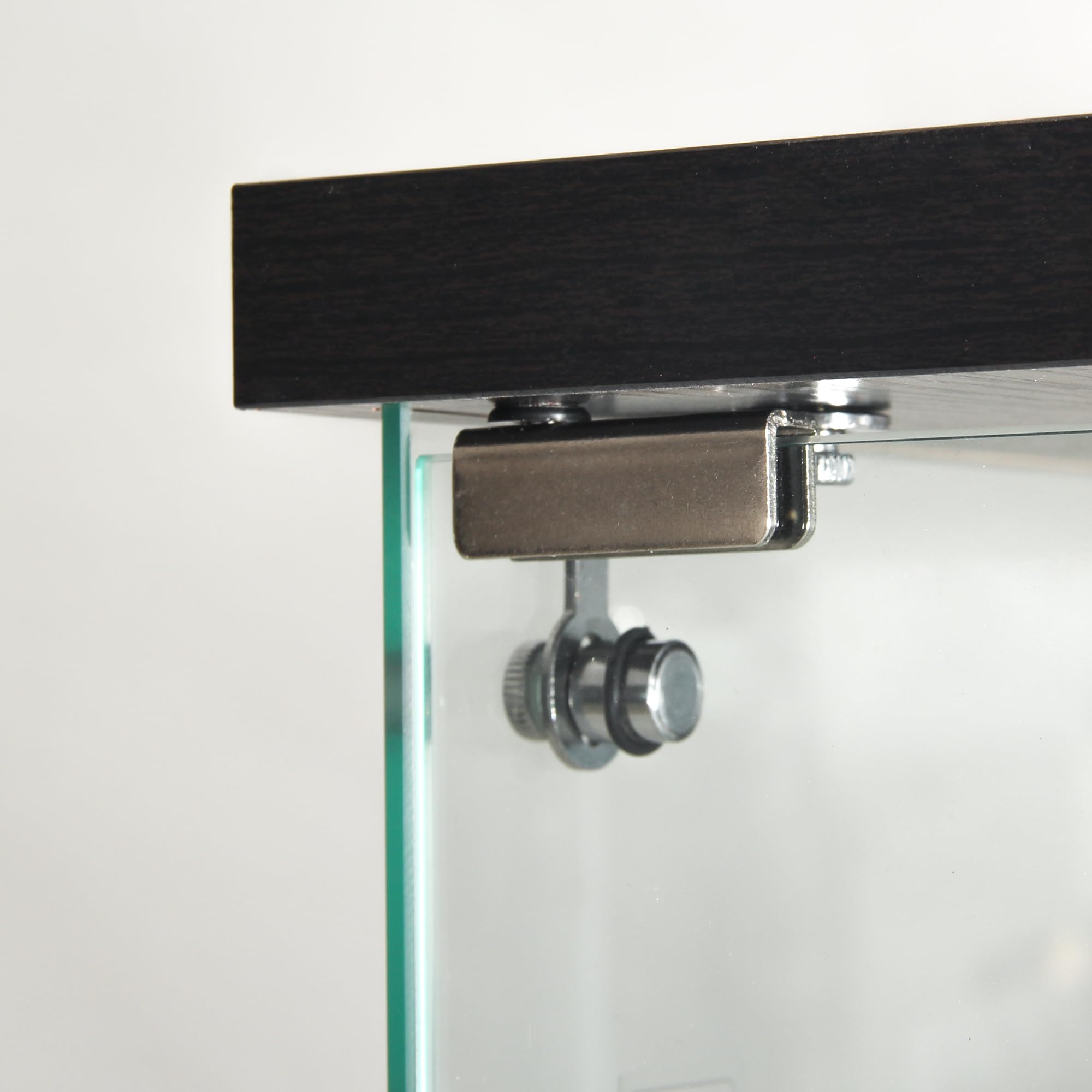 Vetrina Espositiva con LED,Vetrina in Vetro con Serratura,4 Ripiani,Vetro Specchio,Glass Display Cabinet,Vetrina Espositiva per Collezionismo,Per Camera da Letto,Soggiorno e Ufficio, Nero