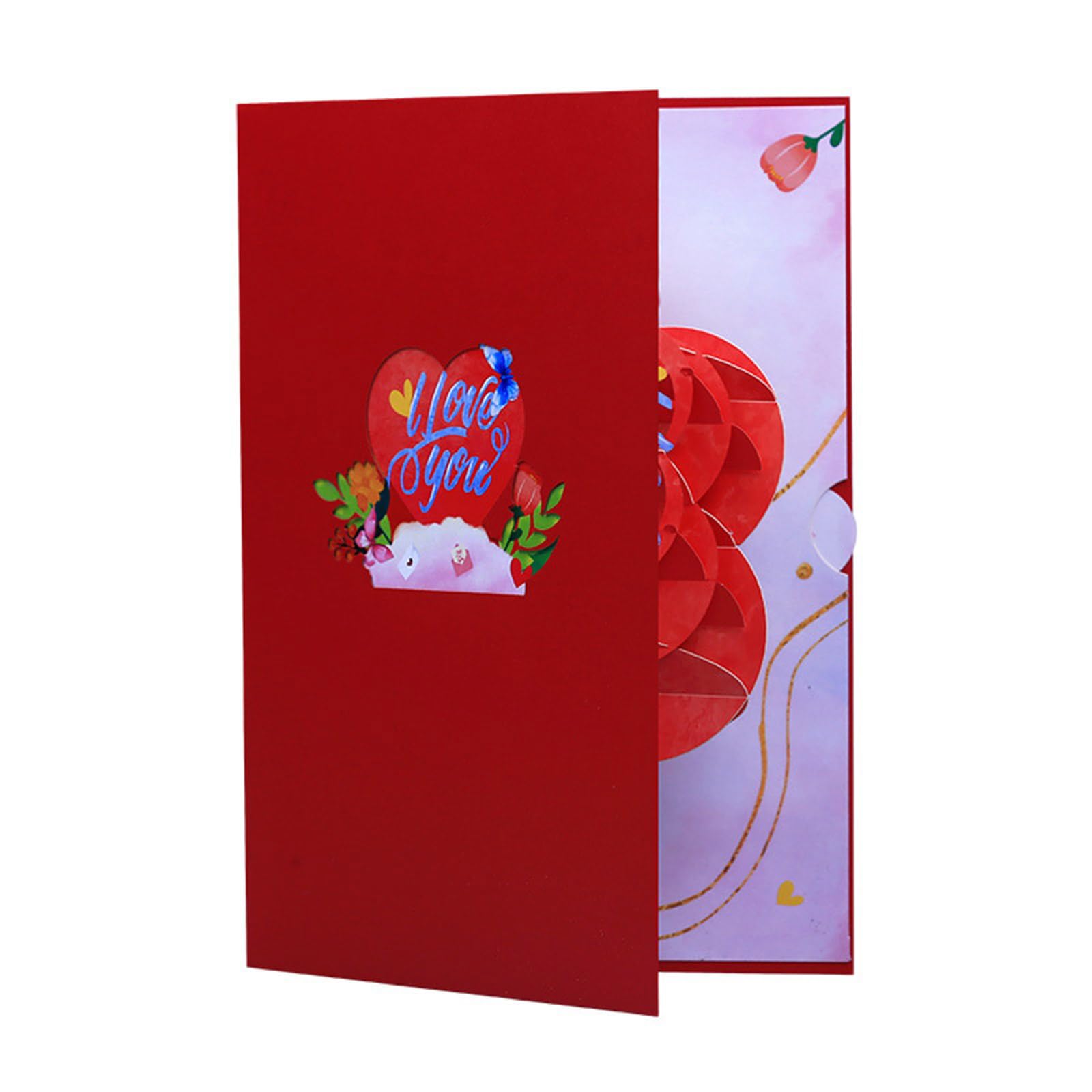 Buxuaaaa Valentine ’ s Day Greeting Card with Intricate Heart and Butterfly Blessing Card Suitable for Special Occasion