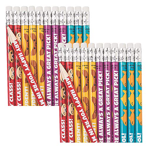 Fun Express From Your Teacher Pencils | 24 Count | Great for Thanksgiving, Classroom Incentives, Giveaways, Student Appreciation, Teacher's Day