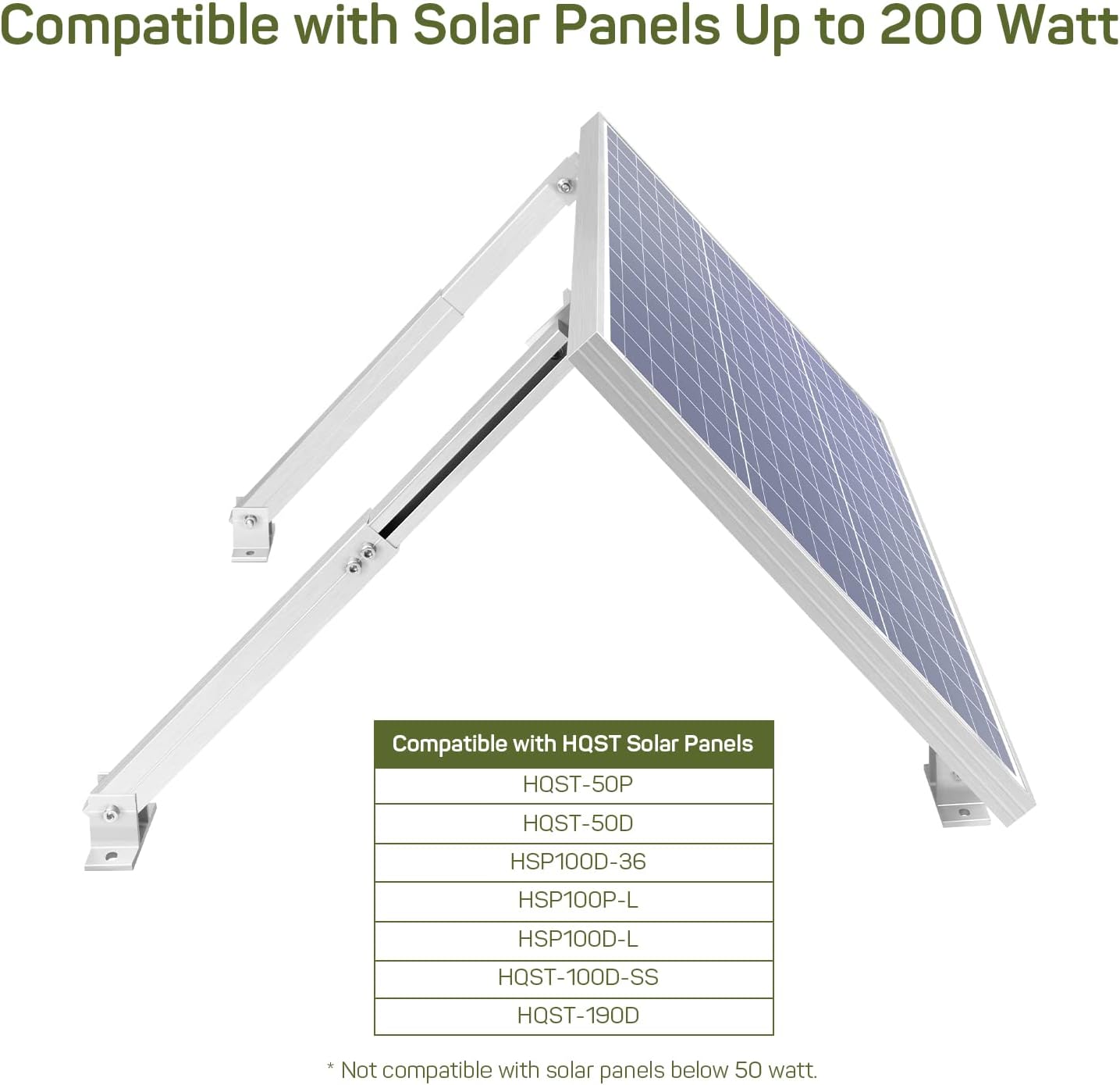 HQST Adjustable Solar Panel Tilt Mount Brackets, 30 inch Support Solar Panels with 150W or More for Boats, RV, Roof Off Grid System