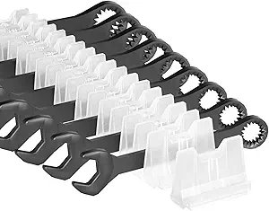 80PCS Modular Wrench Organizer Wrench Holder - Wrench Tool Organizers for Tool Drawer Storage, Wrench Storage Set with Metric & SAE Label, Wrench Rack Tool Gift for Professional Mechanics,Transparent