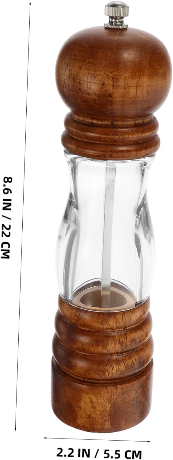 OUNONA Wooden Pepper Grinder Mill Salt Pepper Grinder Manual Handheld Kitchen Gadget
