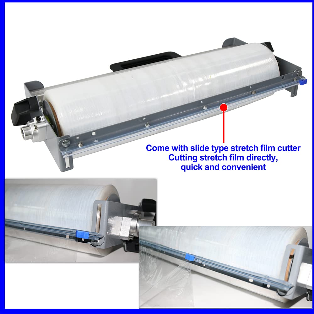 TECHTONGDA Hand-held Stretch Film Dispenser Roll Stretch Film Baler Manual Packing Machine with Cutter