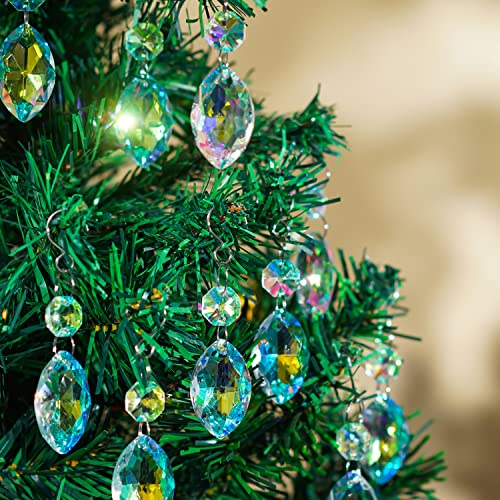 20 Stück 38 mm Pferdeaugen Kronleuchterkristalle, Kristall Kronleuchter Prismen, Hängegirlande Hochzeit Lampendekoration