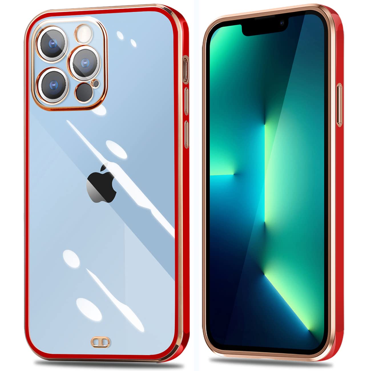 Amazon.co.jp: iPhone13Promax ケース クリア メッキ加工 耐衝撃 透明 