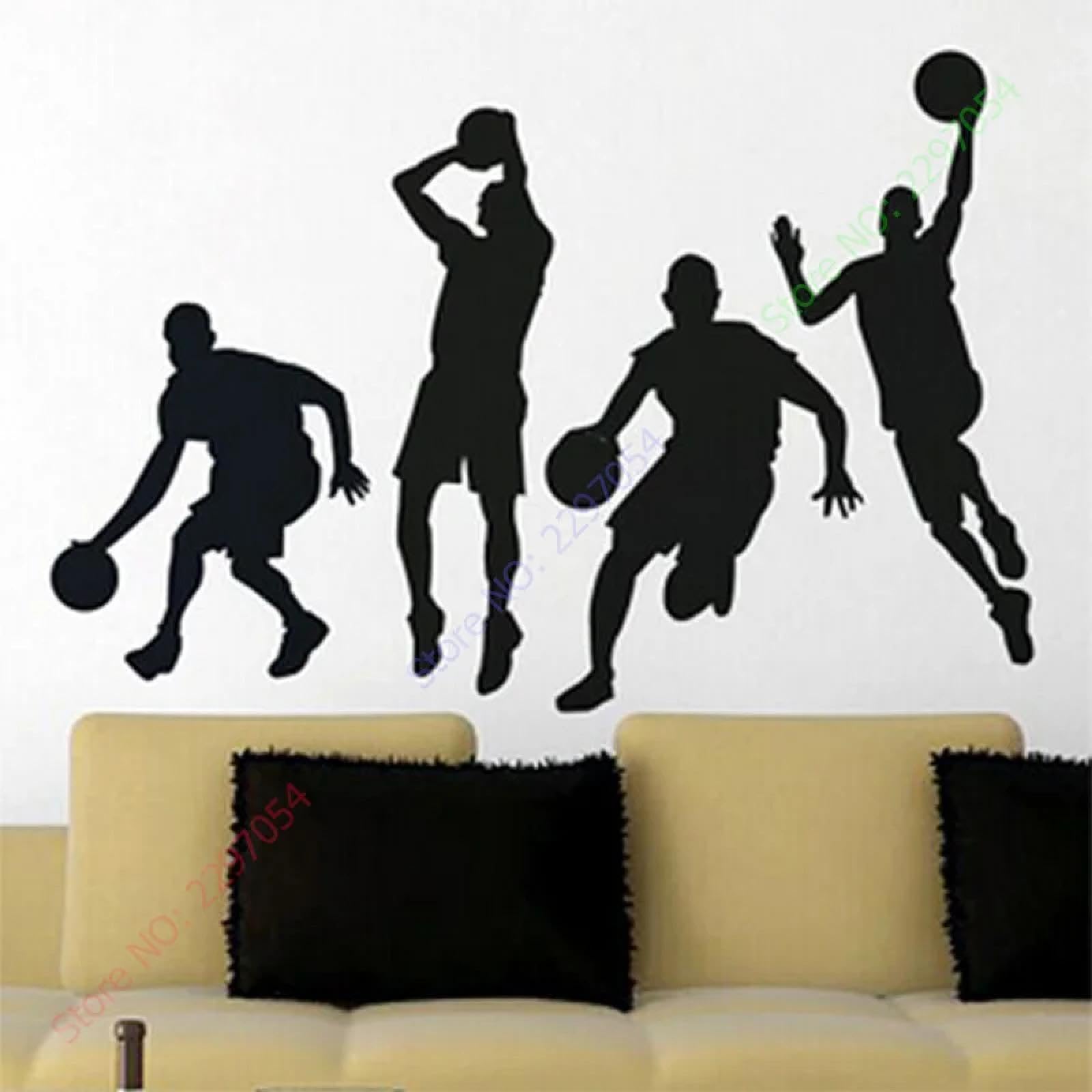 WEIMEIJIE Basketball Player Silhouette wall Decals, Vinyl Stickers, Portable Children's Room wall Art Decals