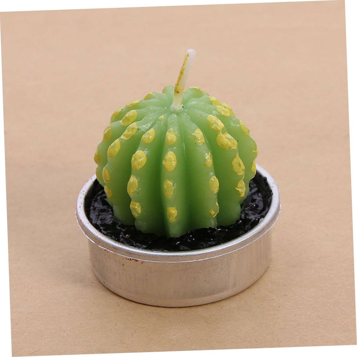 PRETYZOOM Home Decor Cactus Candles Simulation Plant Tea Lights for Romantic Dinner Wedding and Party