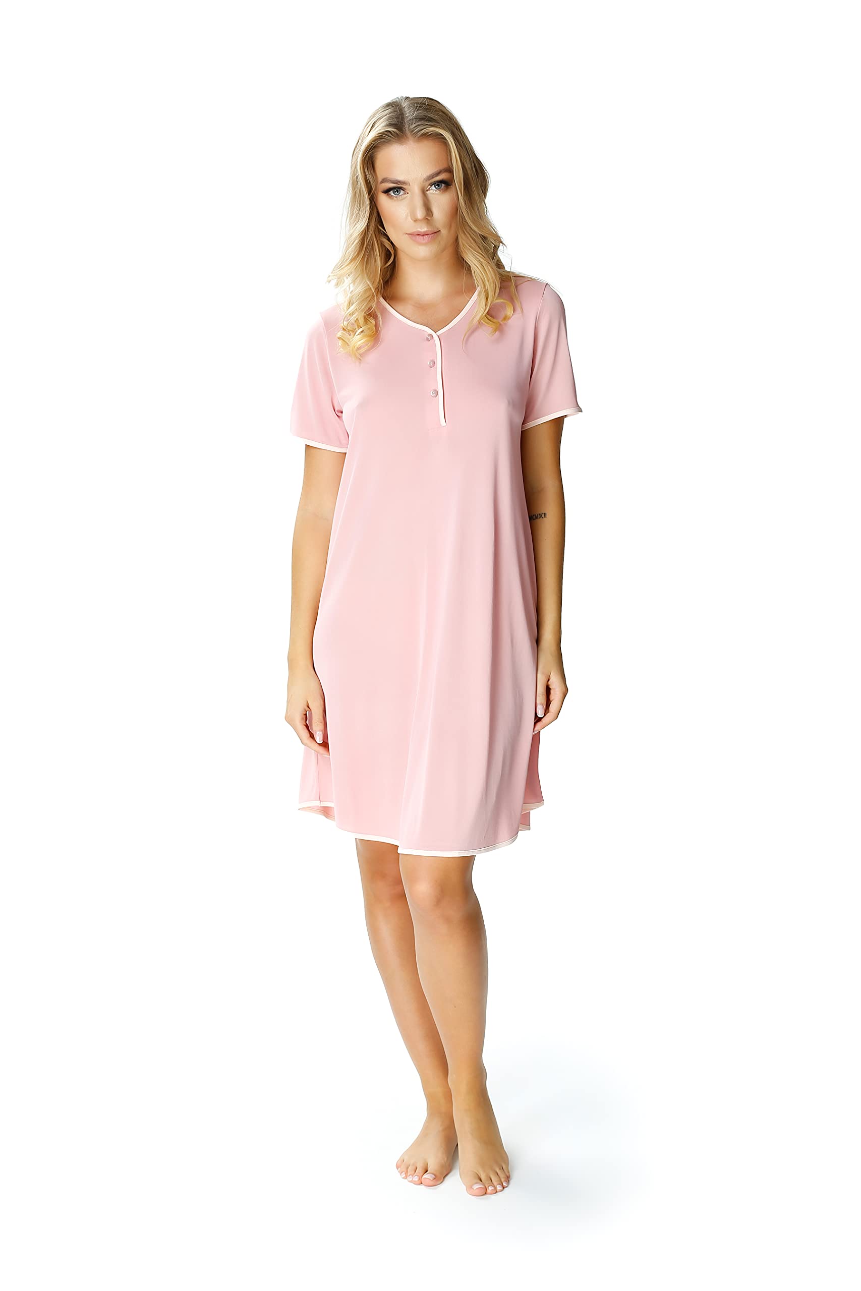 Mewa Intimo Donna - Camicie da Notte per Donna - Camicia da Notte Sabrina - Coppa di Pizzo da Donna - Regalo di Compleanno per Donna (36, Nero