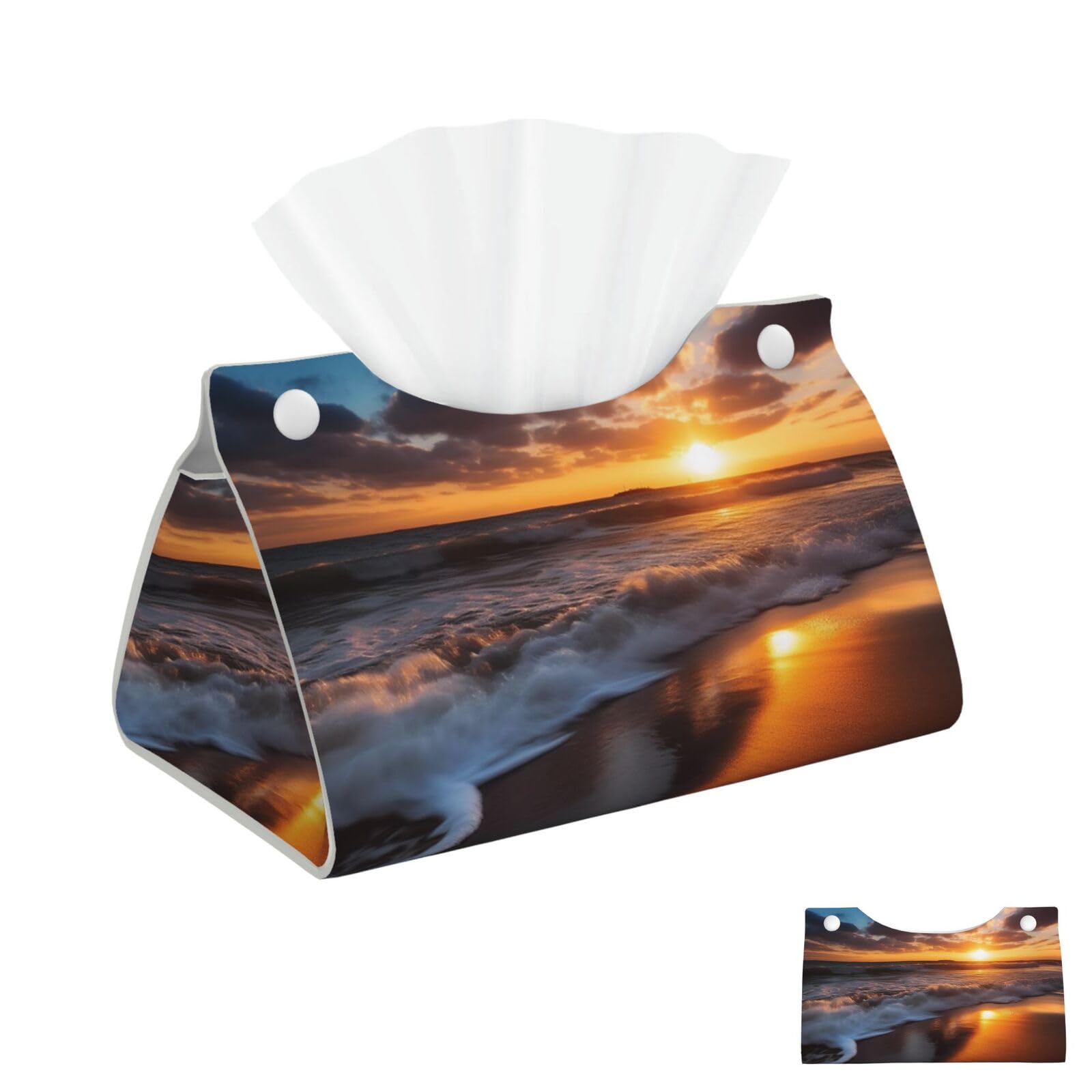 Beautiful Sunrise on Sea Tissue Box Cover Square Cube Boxes