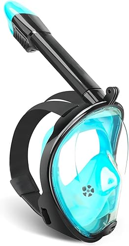 Máscara de esnórquel de cara completa para adultos con sistema de tapa seca, soporte de cámara desmontable, máscara de buceo panorámica antivaho 180