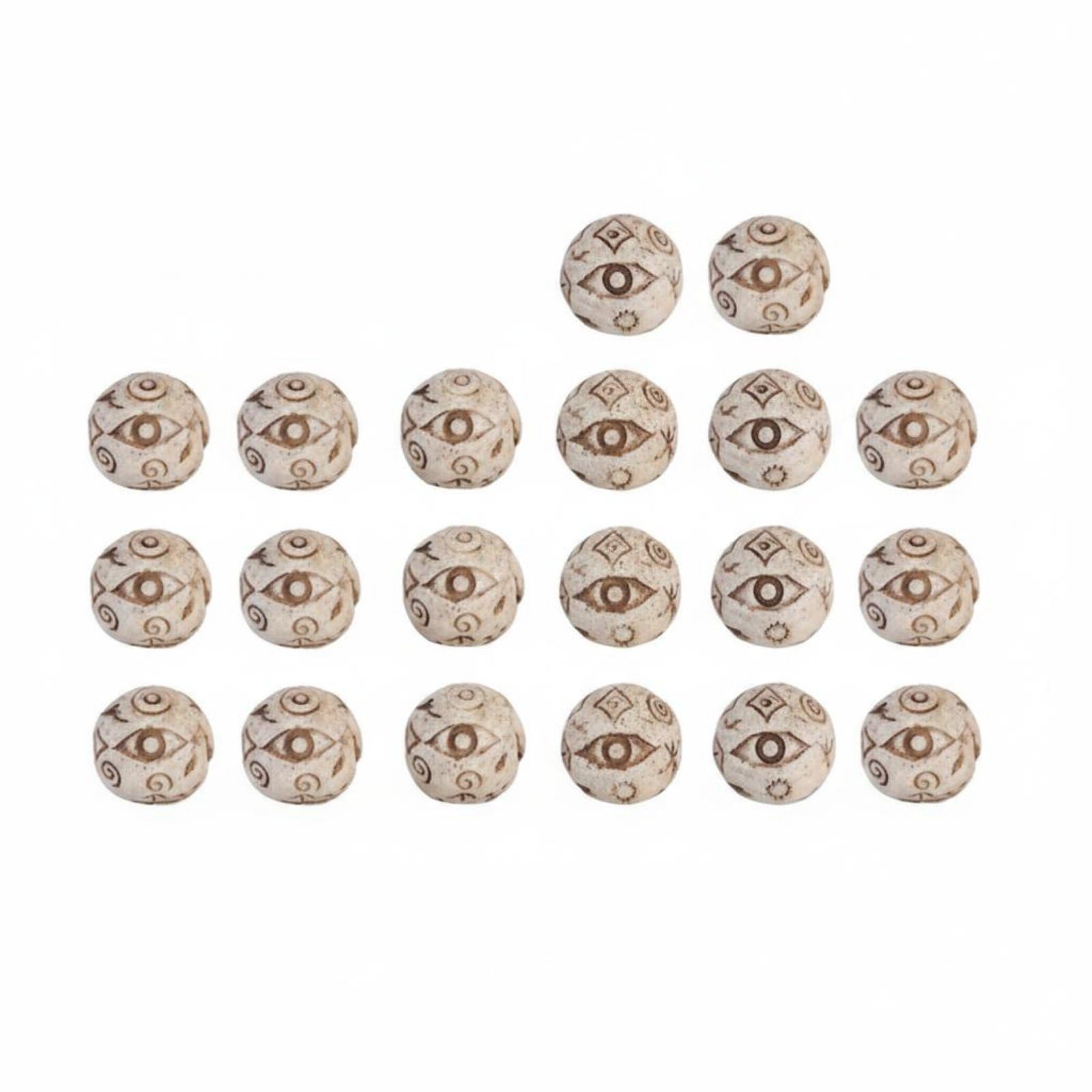 20 Pieces Creative Design Eye Pattern Decorative Stones Weather Resistant Carved Eye Resin Orbs Mystical Symbol Garden Stones for Gardeners-image-34