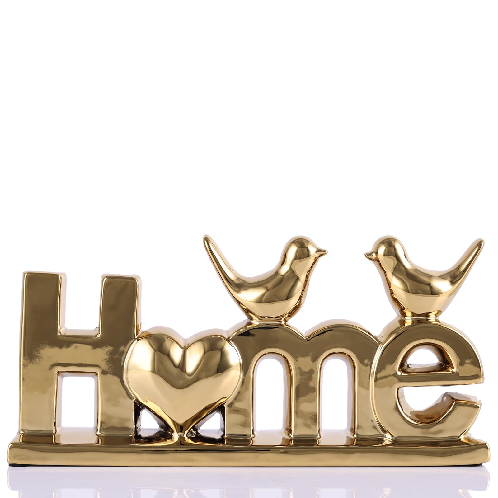 DOVDOV Gold Ceramic Home Sign, Gold Bird Sculpture, Modern Creative Decorative Sculpture, Suitable for Living Room Coffee Tables, TV cabinets, entryways, and Display Shelves. — image 1