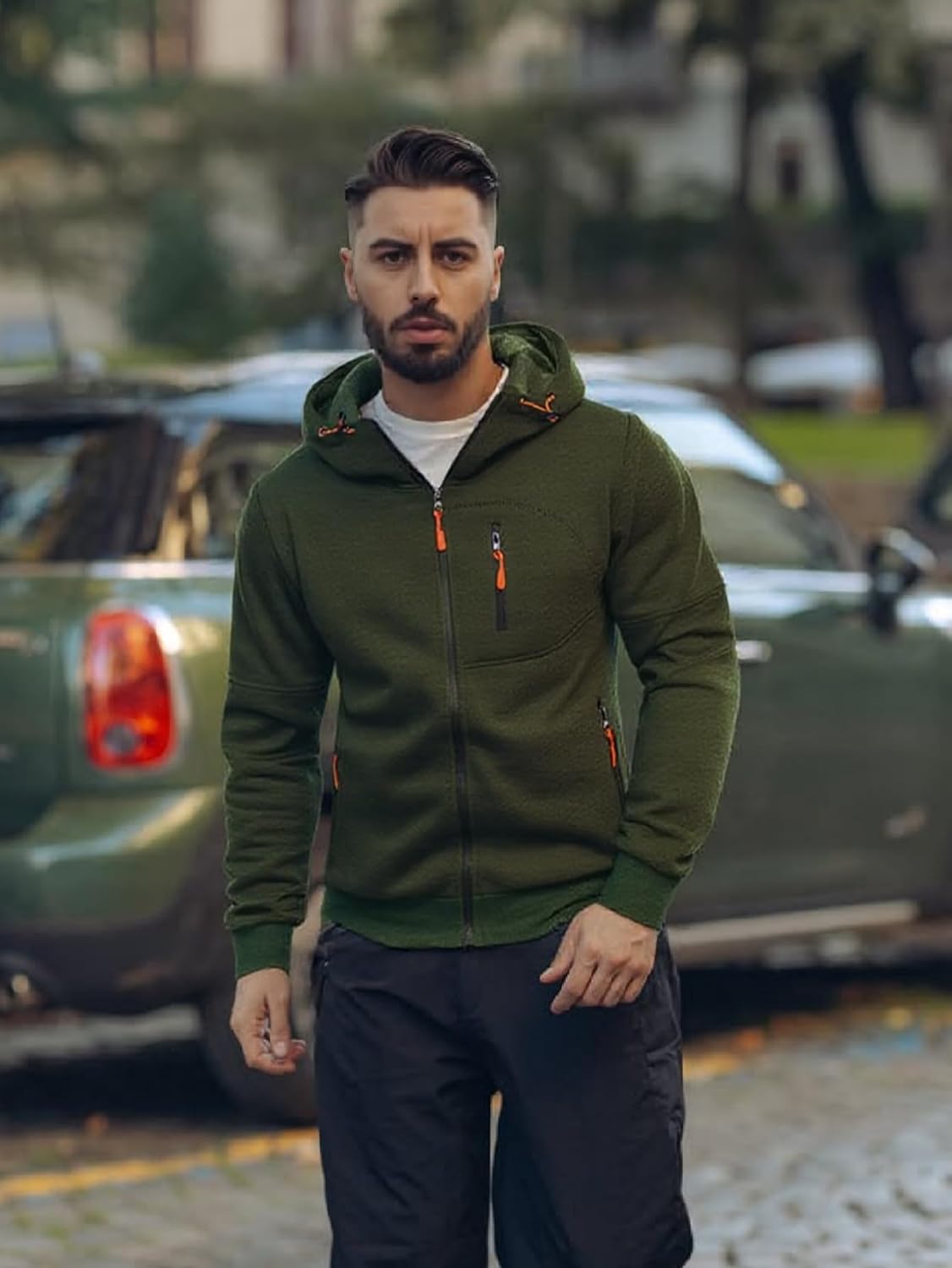 Men's Zip Up Fleece Hoodie Lightweight Sweatshirt Long Sleeve Sports Hooded Jacket with Zipper Pockets - Image 3